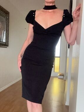 Alexis Black Choker Sheath dress S $450